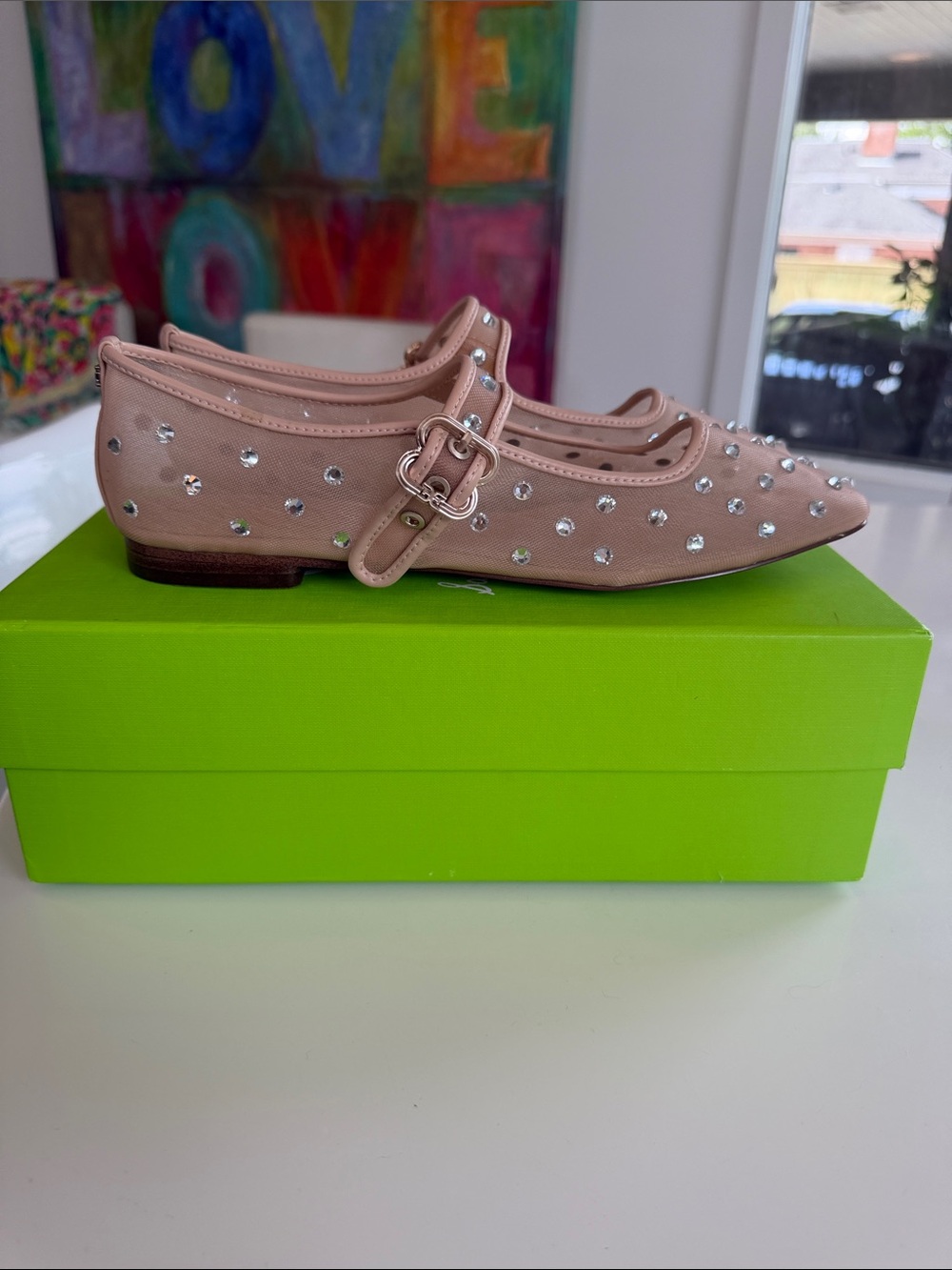 Sam Edelman Michaelashne Pink Mesh Mary Jane Ballet Flats 9 NEW - Picture 12 of 13
